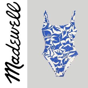 Madewell Second Wave Square-Neck One-Piece Swimsuit in Tropicale Floral Large